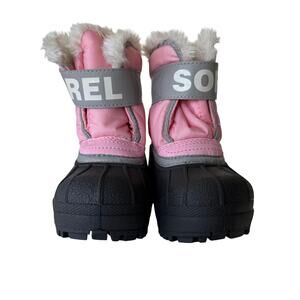 Sorel Pink baby Girl’s shearling snow boots size 5